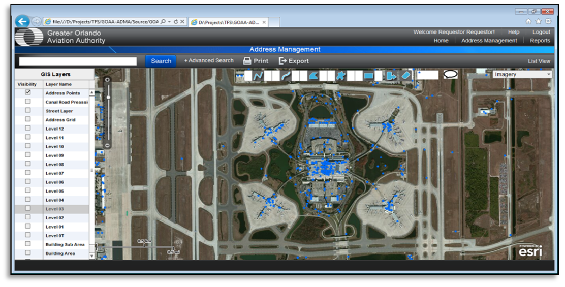 Orlando International Airport – GIS Address Data Management Application